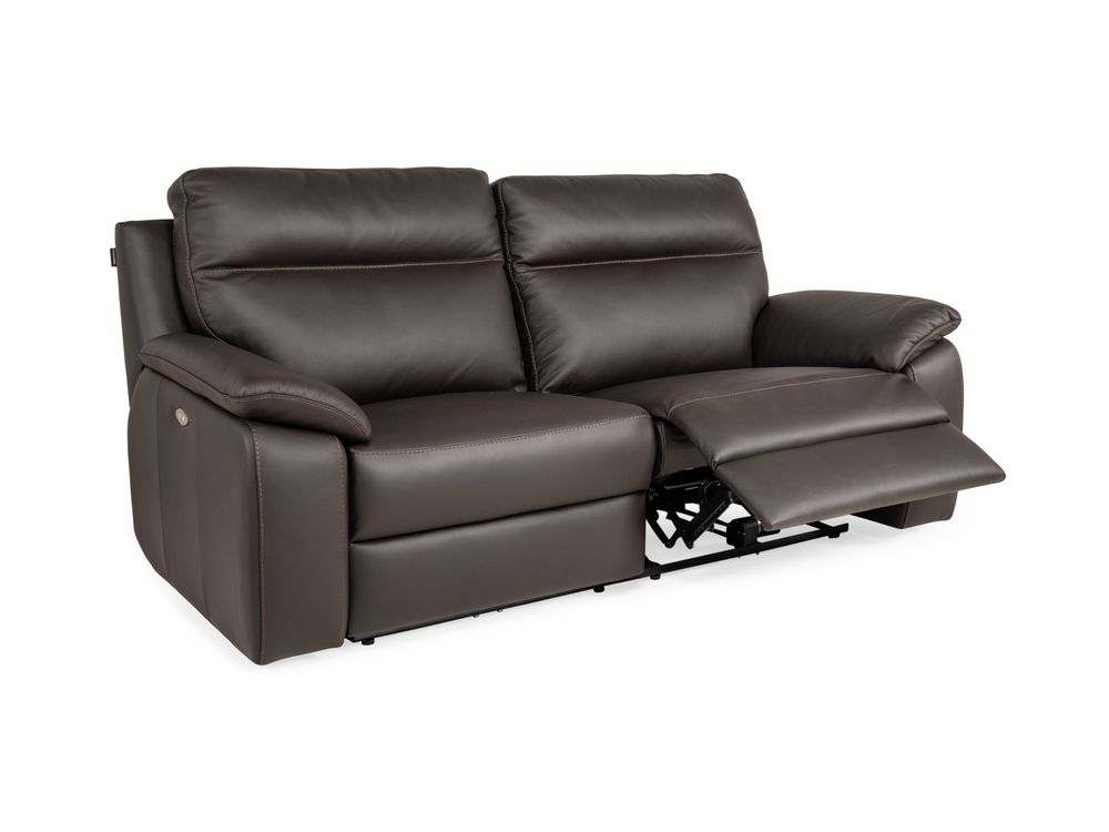 3-zit met 2 elektr. relaxen NEW YORK - Bruin leder NIC-3-000006-T91