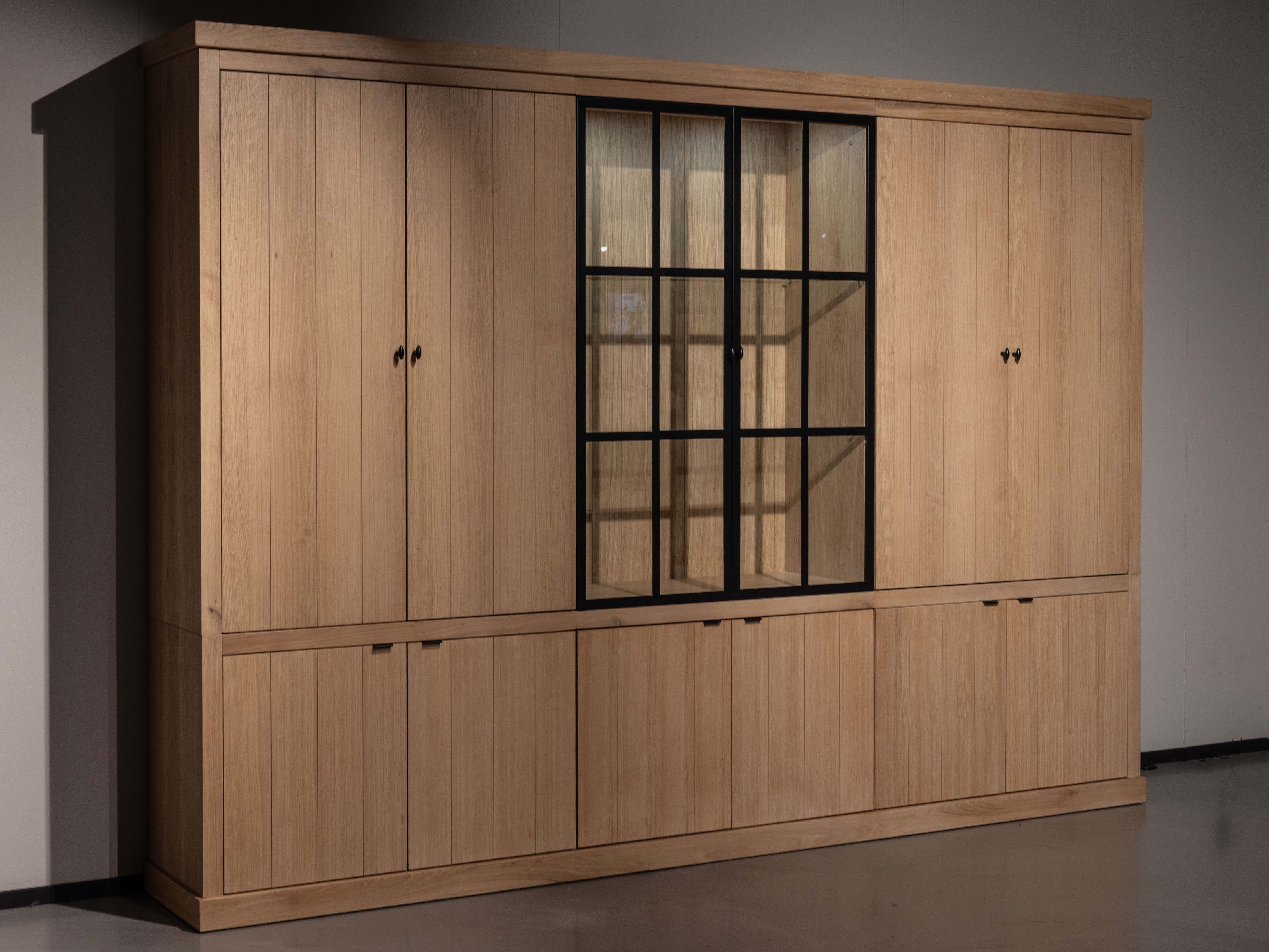 Vitrinekast incl. led BRIGHTON - Smoked oak