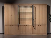 Vitrinekast incl. led BRIGHTON - Smoked oak FDF-7-000149