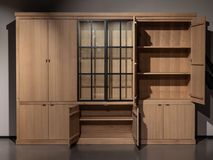 Vitrinekast incl. led BRIGHTON - Smoked oak FDF-7-000149