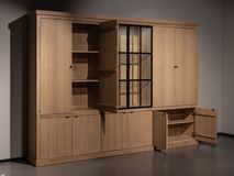 Vitrinekast incl. led BRIGHTON - Smoked oak FDF-7-000149