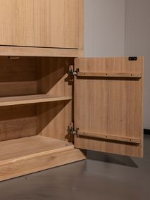 Vitrinekast incl. led BRIGHTON - Smoked oak FDF-7-000149