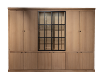 Vitrinekast incl. led BRIGHTON - Smoked oak FDF-7-000149