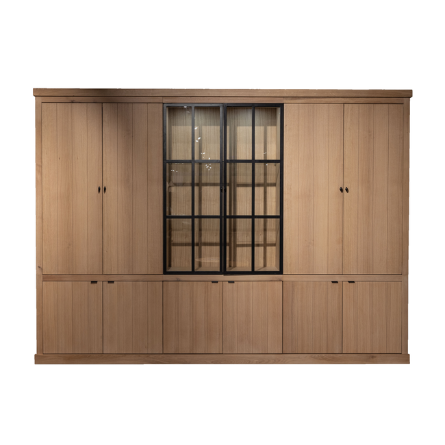 Vitrinekast incl. led BRIGHTON - Smoked oak