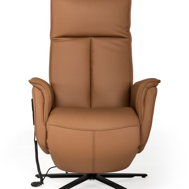Elektrische relaxfauteuil PANDORA - Cognac leder