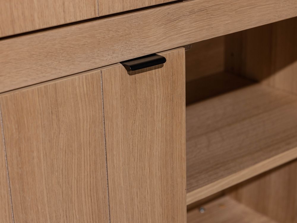 Vitrinekast incl. led BRIGHTON - Smoked oak FDF-7-000149