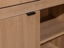 Vitrinekast incl. led BRIGHTON - Smoked oak FDF-7-000149