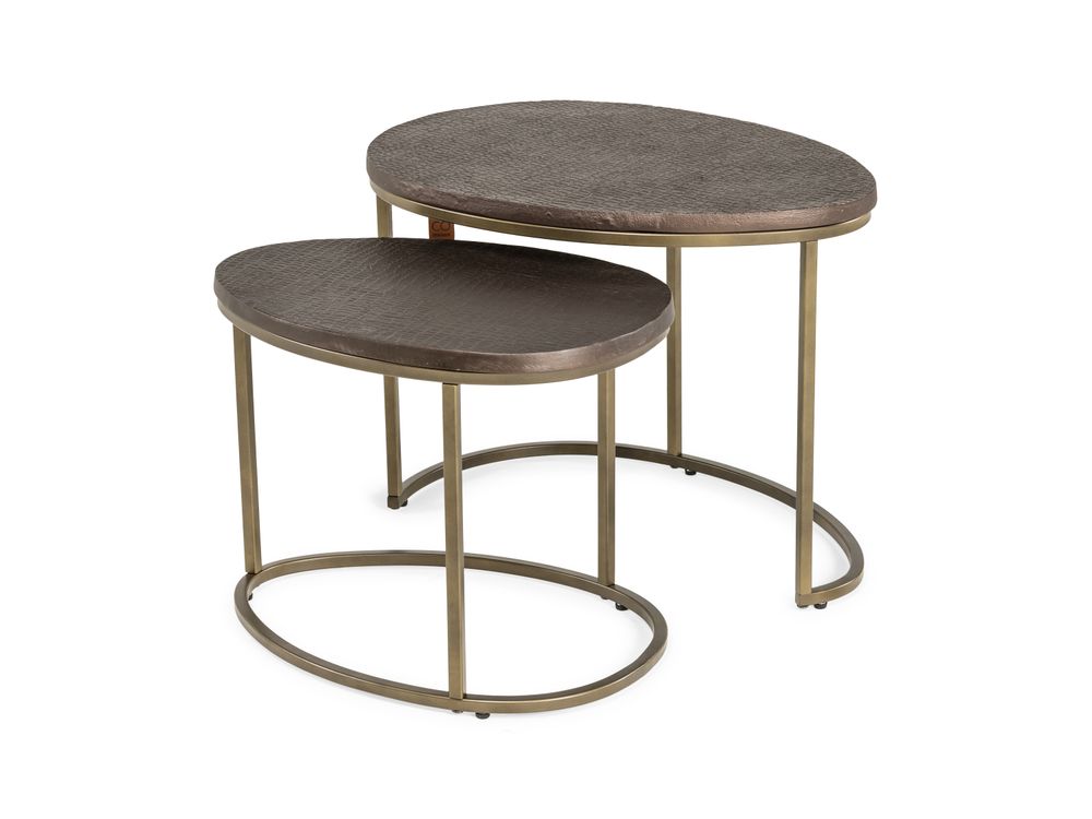 Set van 2 bijzettafels BODILE - Bruin CCM 48473KOP