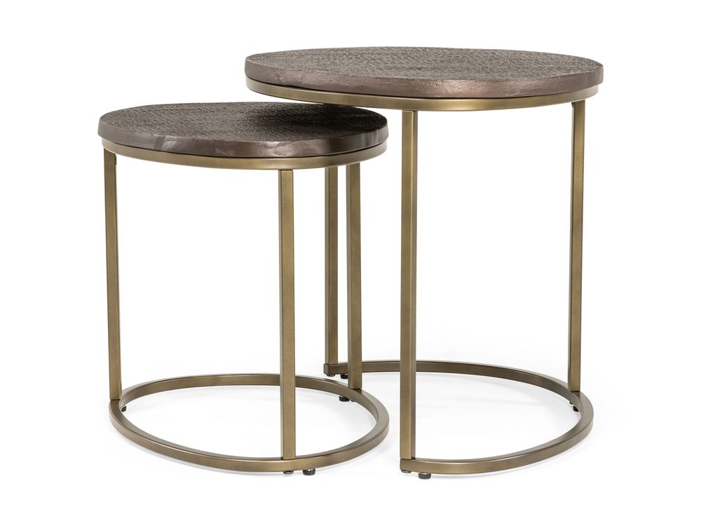 Set van 2 bijzettafels BODILE - Bruin CCM 48473KOP