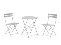 Tafel en 2 klapstoelen BERYL - Grijs KAV IT0283R14