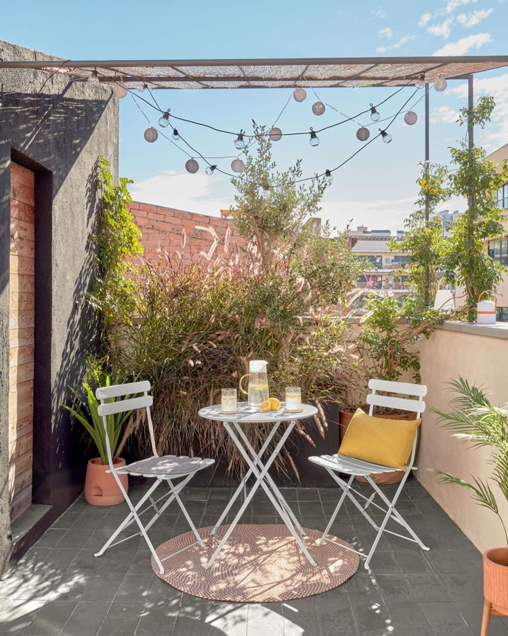 Tafel en 2 klapstoelen BERYL - Grijs KAV IT0283R14