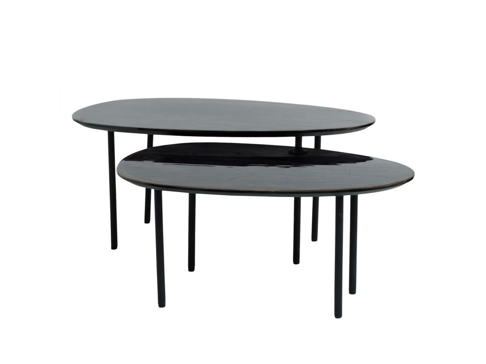 Set van 2 bijzettafels OXIL - Green Wood PEM 716339