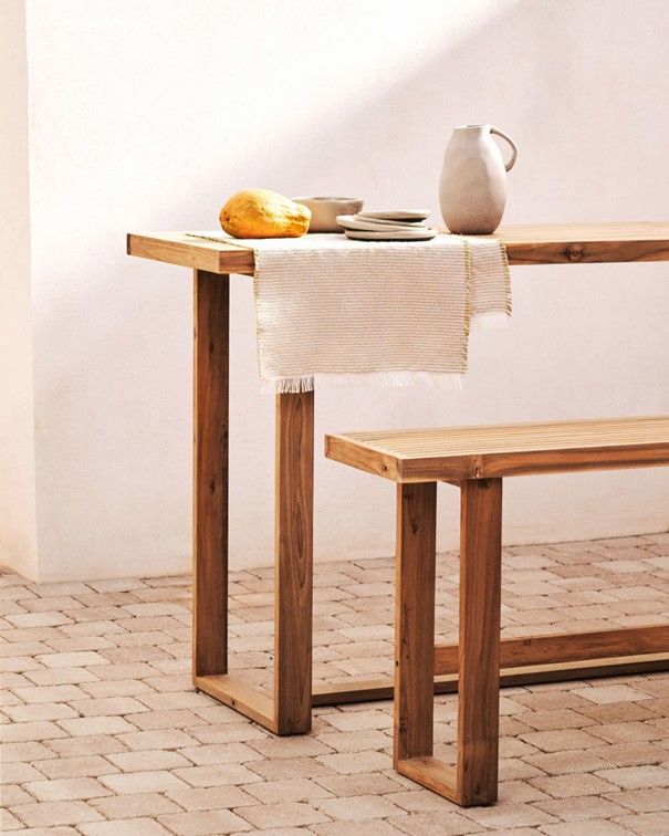 Hoge tuintafel CANADELL - Massief teakhout