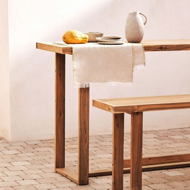 Hoge tuintafel CANADELL - Massief teakhout