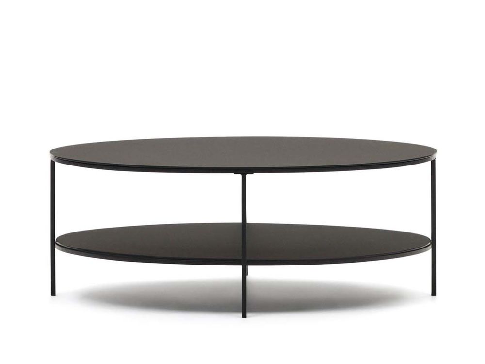 Salontafel FIDEIA - Zwart/Glas KAV T0600002CC01