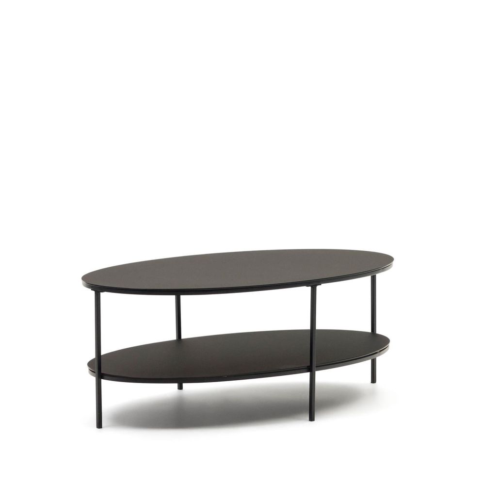 Salontafel FIDEIA - Zwart/Glas KAV T0600002CC01