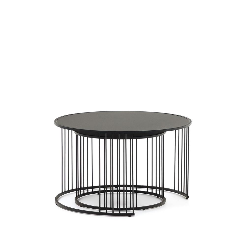 Set van 2 bijzettafels HADAR - Zwart KAV T0600006