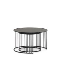 Set van 2 bijzettafels HADAR - Zwart KAV T0600006