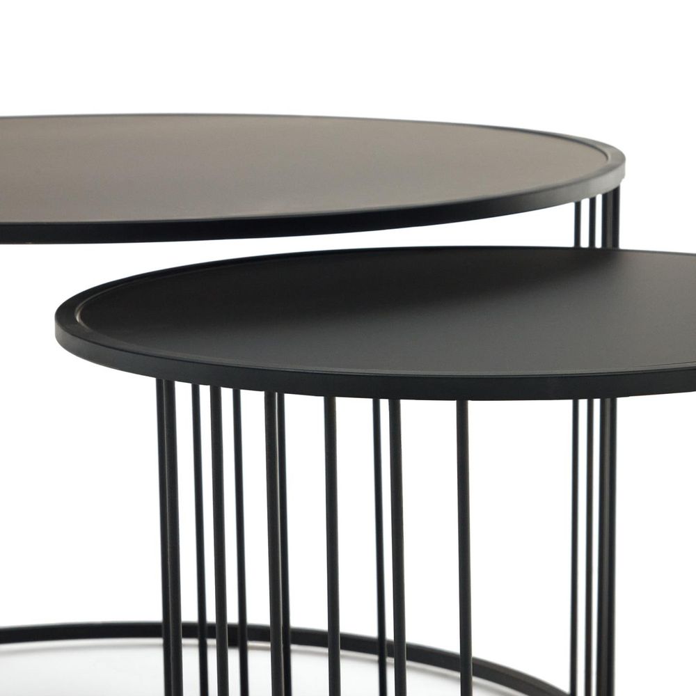 Set van 2 bijzettafels HADAR - Zwart KAV T0600006