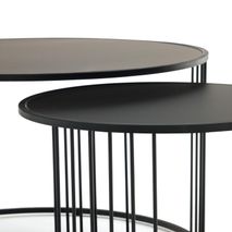 Set van 2 bijzettafels HADAR - Zwart KAV T0600006
