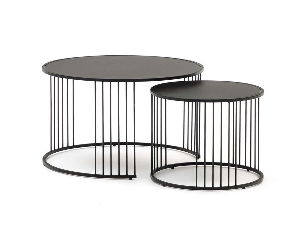 Set van 2 bijzettafels HADAR - Zwart KAV T0600006