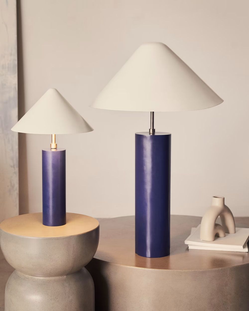 Metalen tafellamp SHIVA - Blauw/Wit KAV L0300018RR25