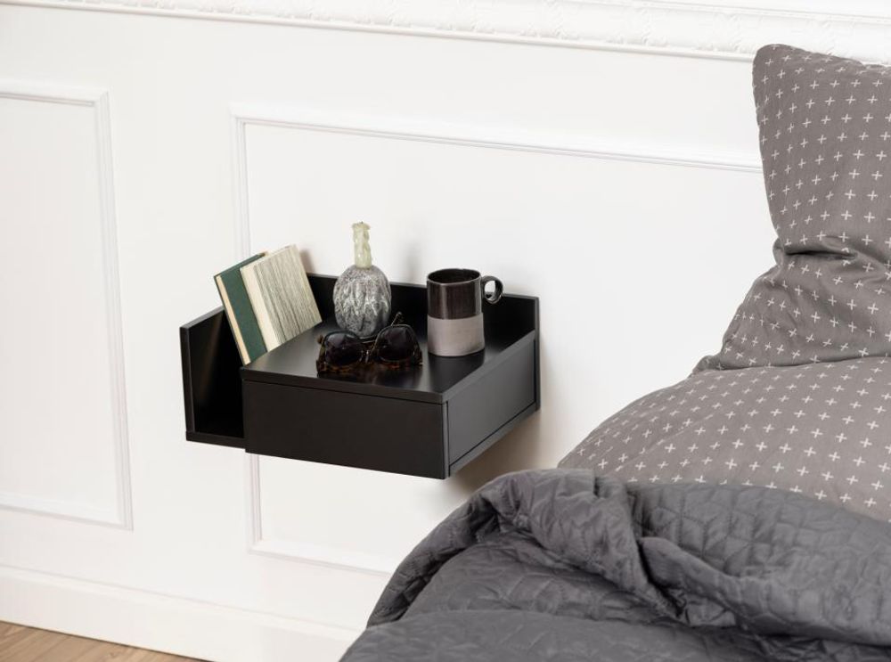 Nachttafel ASHLAN - MDF Black ACT-150-000002