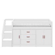 Halfhoogslaper met trapkast ALL-IN-ONE - Wit C-SCE ALLINONE