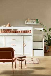 Halfhoogslaper met trapkast ALL-IN-ONE - Wit C-SCE ALLINONE