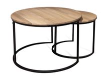 Set 2 salontafels DENEMARKEN - Eik Bianco HAV-1-000008