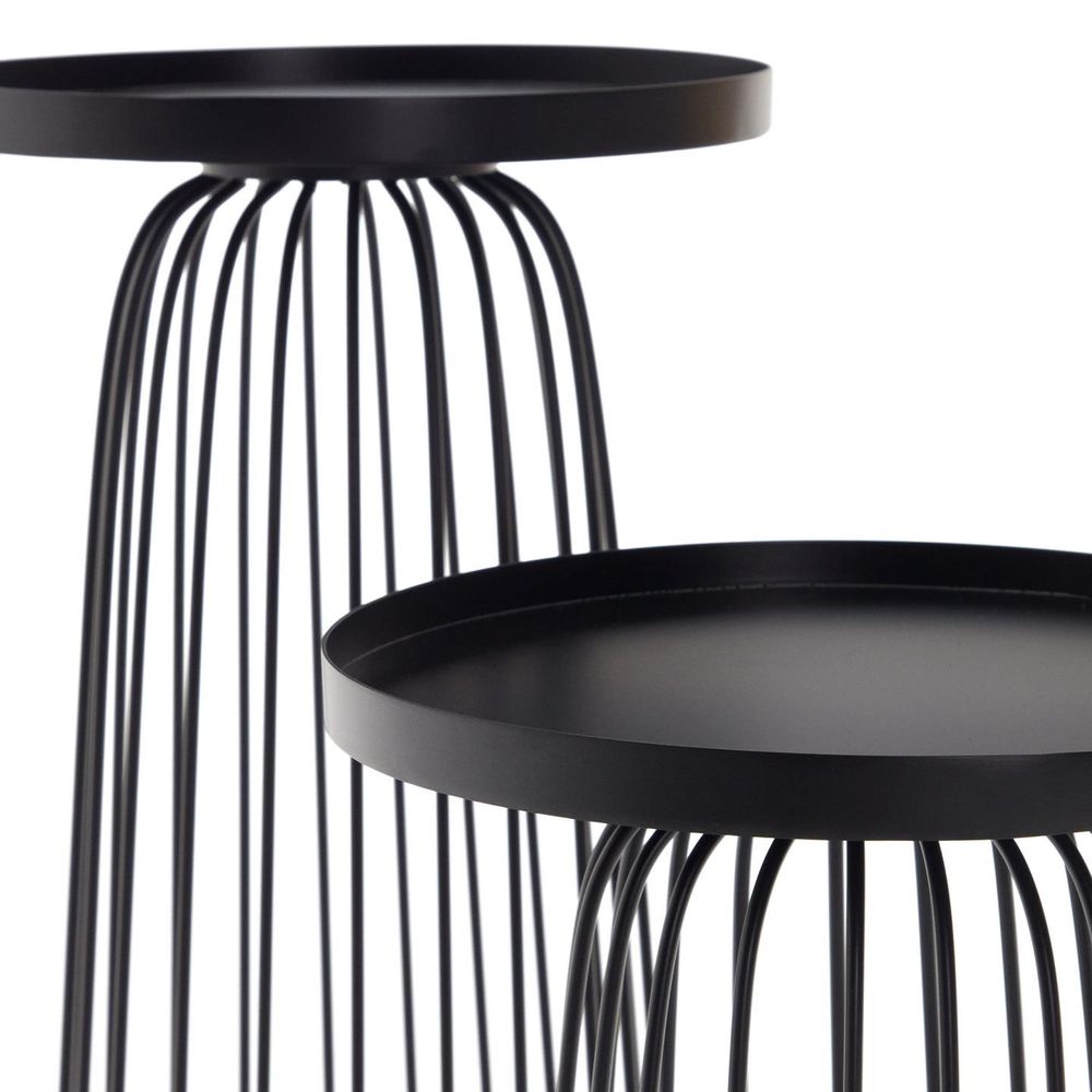 Set 2 bijzettafels DILVA - Zwart metaal KAV T0500021RR01