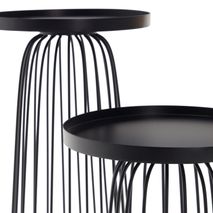 Set 2 bijzettafels DILVA - Zwart metaal KAV T0500021RR01