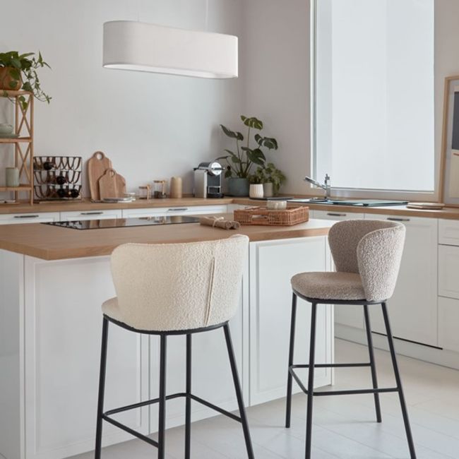 Barstoel CISELIA - Wit Schapenvacht