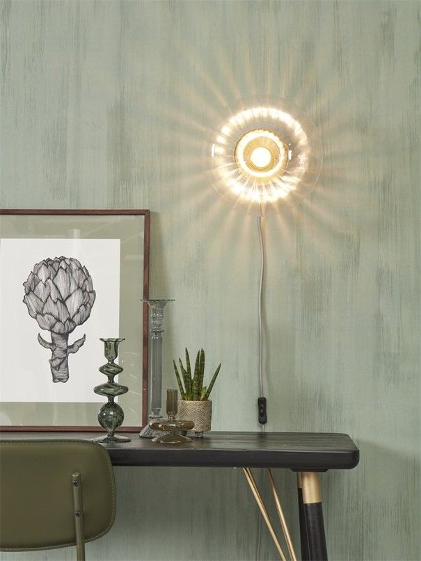 Wandlamp BRUSSELS Goud/Transparant