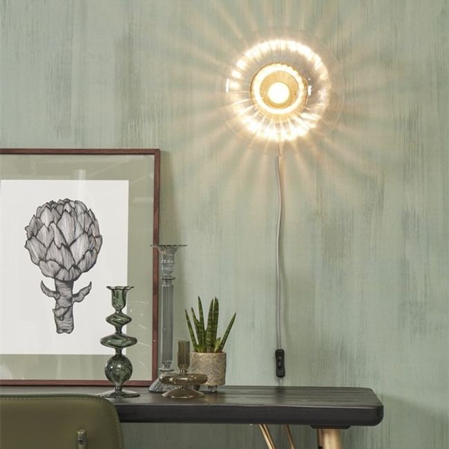 Wandlamp BRUSSELS Goud/Transparant
