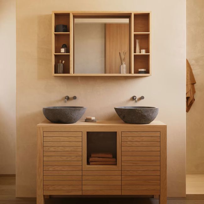 Badkamerspiegelkast KENTA - Teakhout