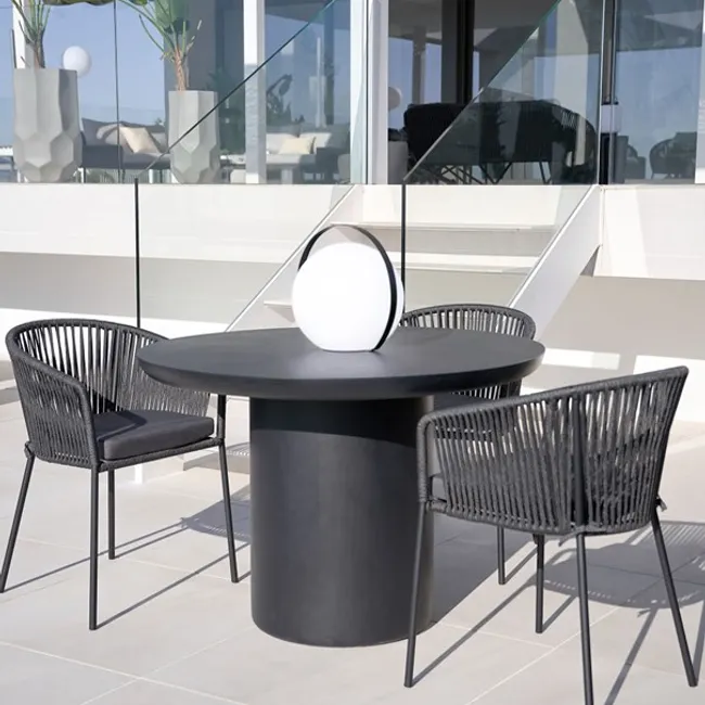 Tuintafel TAIMI - Zwart/Beton