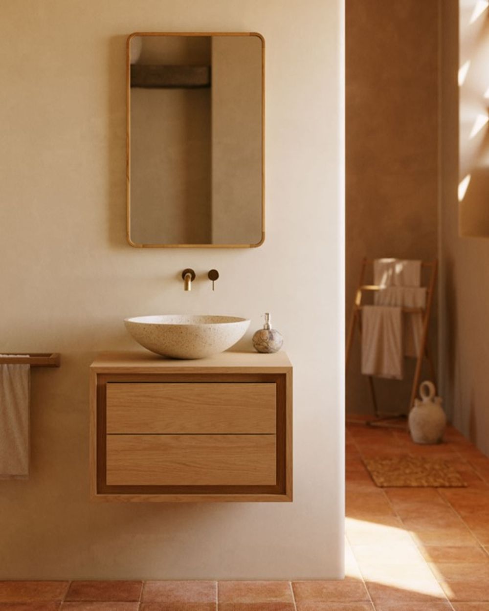 Badkamermeubel KENTA - Teakhout / Walnoot KAV M0800005MM46
