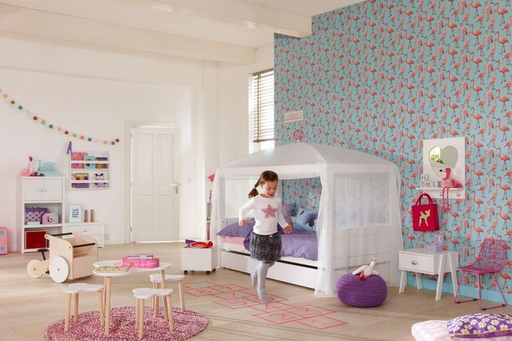 Hemelbed met rolbodem - kleur: Wit gelakt SCE 4634WG