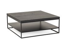 Salontafel GLASGOW - Massief eikenhout/Zwart FDF-18-000058