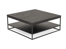 Salontafel GLASGOW - Massief eikenhout/Zwart FDF-18-000058