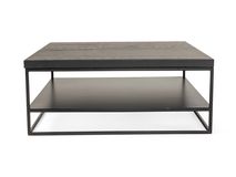Salontafel GLASGOW - Massief eikenhout/Zwart FDF-18-000058