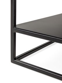Salontafel GLASGOW - Massief eikenhout/Zwart FDF-18-000058
