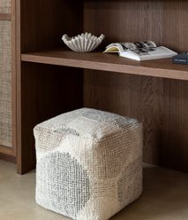 Poef KEYEN - Beige/Grijs CCM 50083MCL