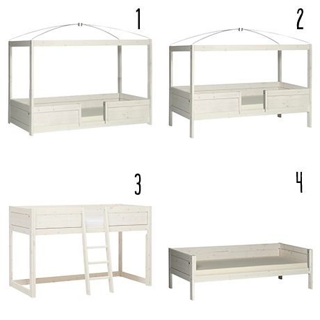 4 in 1 bedcombinatie/luxe lattenbodem - Wit gelakt