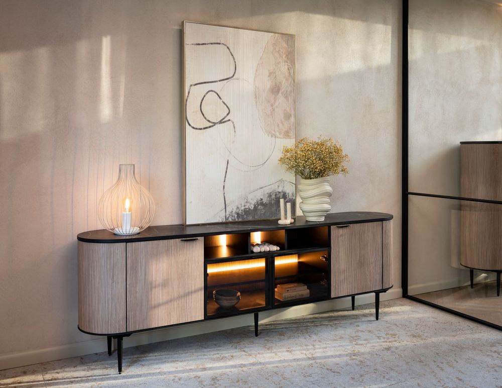 Dressoir ARAMON - Zwart/Hout XOO 46406NAT