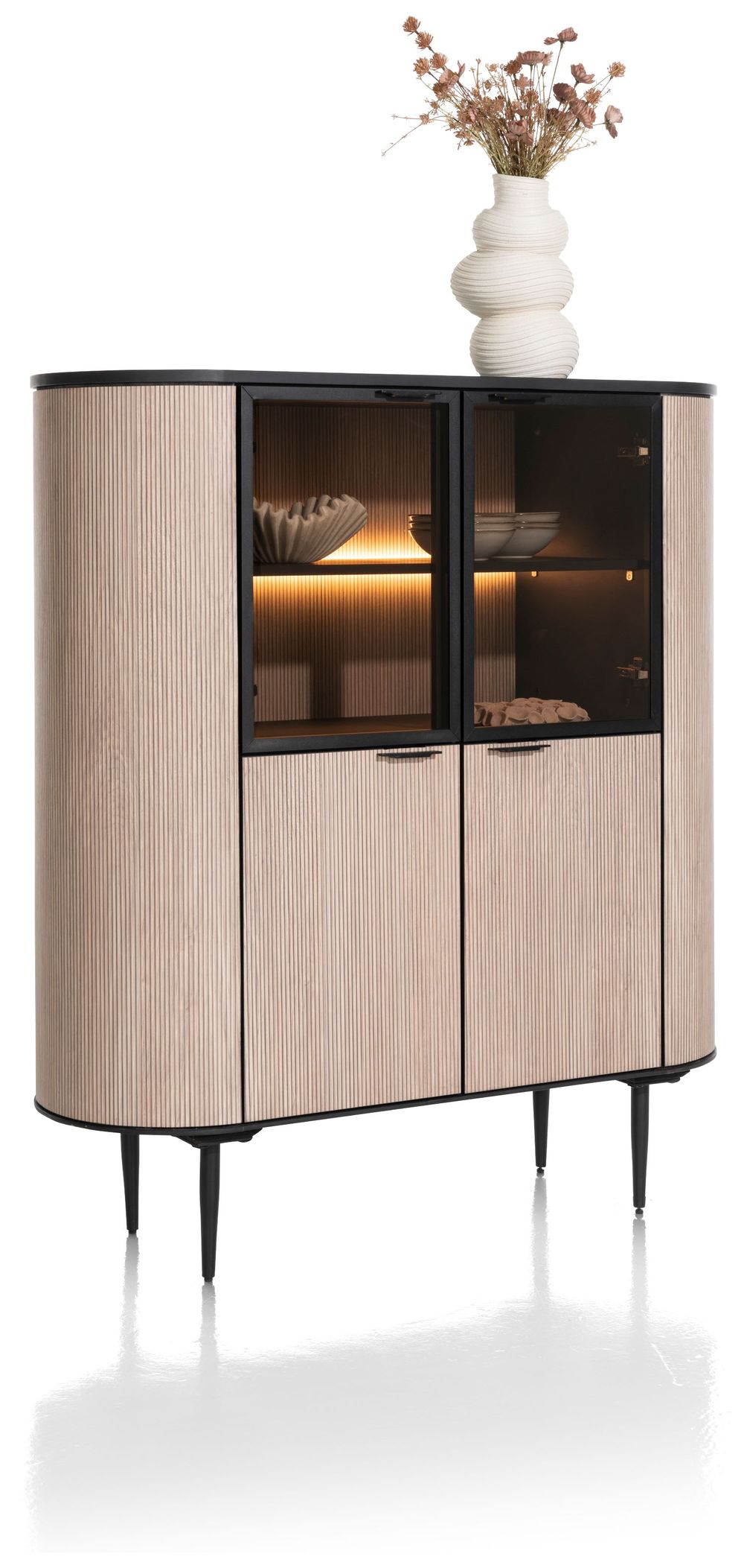 Highboard ARAMON - Zwart/Hout XOO 46410NAT