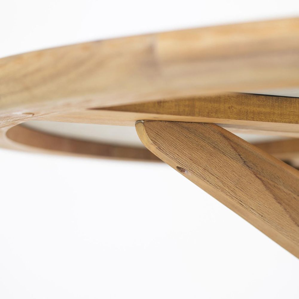Ronde tafel JULIETA - Polybeton/Massief acciahout KAV YG0257PR12