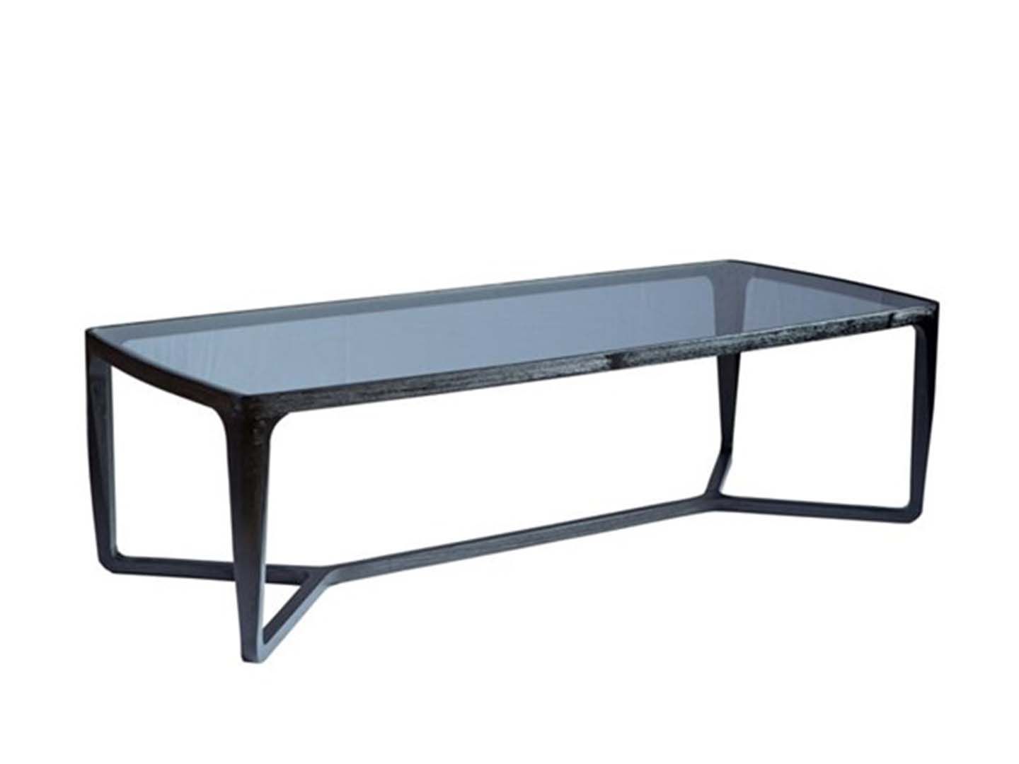 Salontafel MONFORT - Zwart essenfineer/Glas