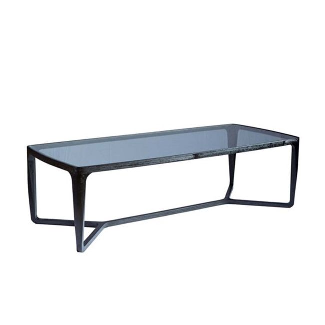 Salontafel MONFORT - Zwart essenfineer/Glas